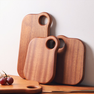 Tabla de cortar de madera maciza minimalista moderna, rectangular, de forma irregular, grande y pequeña, para cocina. - Product Image 1