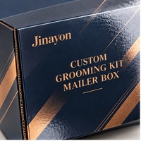 Boîte d'expédition personnalisée brillante pour kit de toilettage, en carton avec insert en papier métallisé cuivre, pour emballage d'abonnement e-commerce