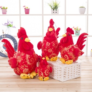 Juguete de peluche de gallo dorado, almohada de <span class=keywords><strong>gallina</strong></span> roja, tela para bebé, boda, muñeca de pollo, regalo de vacaciones, oso Gallo dorado - Product Image 2