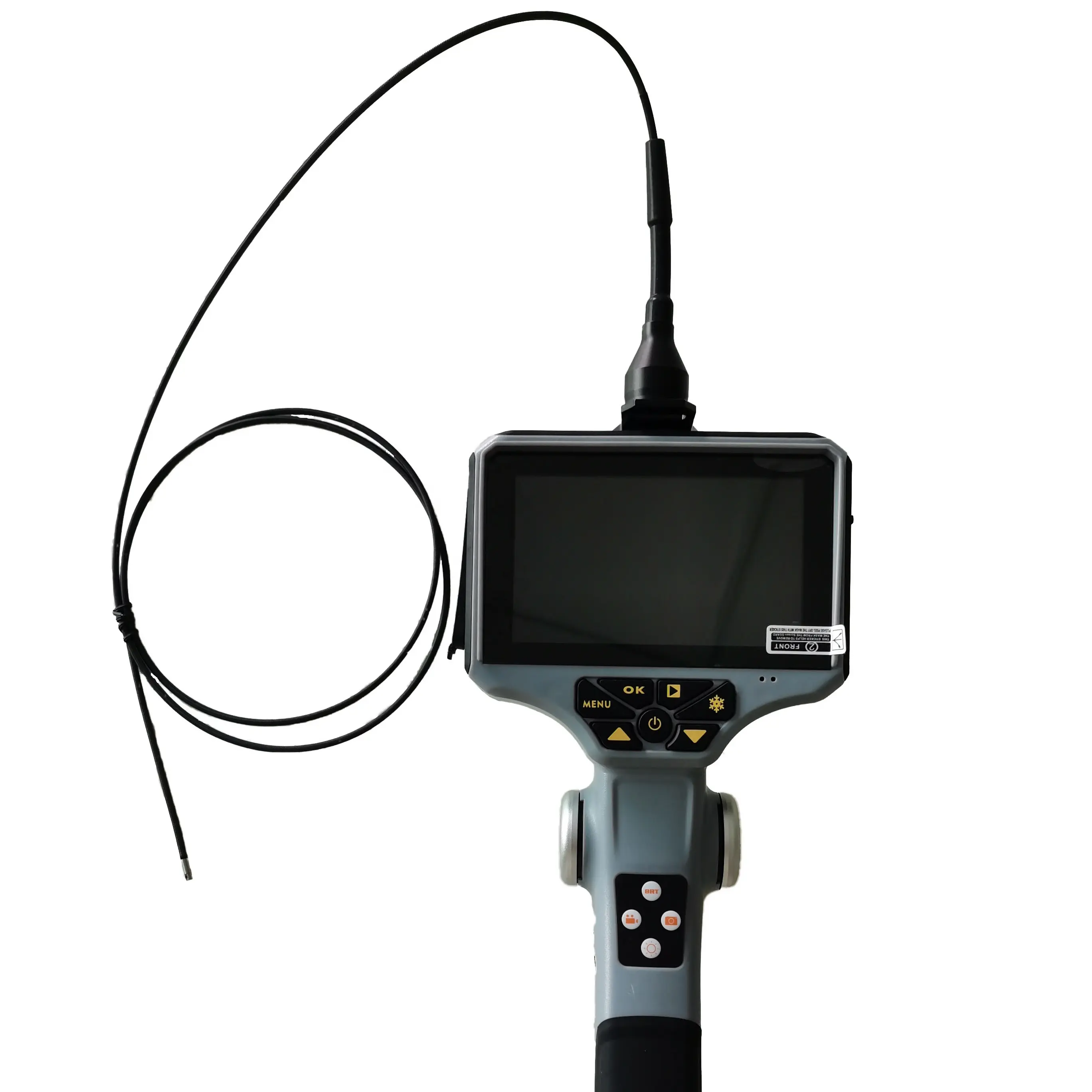 กล้องส่องวิดีโอ Borescope ยาว2.8มม.,กล้องตรวจสอบกล้องวิดีโอพร้อมจอ LCD 5นิ้วการทดสอบด้วยภาพเส้นผ่านศูนย์กลาง1.2มม. แบบยืดหยุ่น