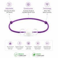 Pulsera Inteligente NFC con Cordón Ajustable y Cuentas para Eventos de Redes Sociales, Marca Personal y Enlaces Digitales
