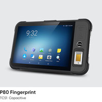 جهاز لوحي متين Chainway P80 بنظام أندرويد 13، شاشة 8 بوصة، مزود بماسح ضوئي UHF RFID، مع خيار بصمة الإصبع