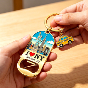 Porte-clés personnalisé avec logo gravé, ouvre-bouteille en métal émaillé dur ou souple, avec breloque taxi, pour souvenirs et cadeaux - Product Image 6