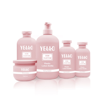 Bouteille pompe en plastique HDPE vert, marron, beige, douce au toucher, pour lait corporel, shampoing, lotion, 200 ml, 250 ml, 300 ml, 500 ml