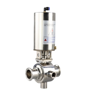 Válvula de Bola Sanitaria de 1.5 Pulgadas de Acero Inoxidable 304 316L con Actuador Neumático, Aislamiento Recto y Abrazadera Tri-Clamp - Product Image 1