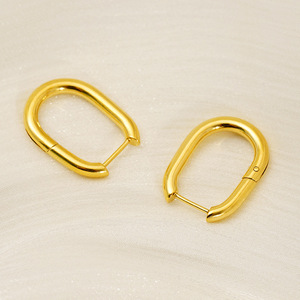 Zogxin Gold Hoop Earrings Geometric Stainless Steel Women's Fashion Jewelry - Product Image 2