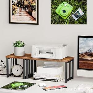 Office Organizer Wooden Storage Rack 2 Tier Rectangle Durable Standing Type Multipurpose - Product Image 1
