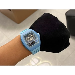 The all-new upgraded 055 Fog Blue Ceramic top-of-the-line luxury men's Tourbillon <b>automatic</b> mechanical power Reserve watch - Product Image 4