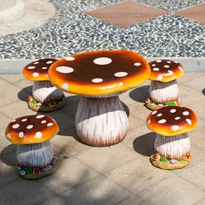 Fiberglass Resin Animal Table Chair Sculpture Waterproof Hand-painted Garden Home Decoration Factory Wholesale