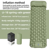 Matelas gonflable pour la randonnée et le camping en plein air avec pompe à pied intégrée, matériau TPU découpable, design anti-humidité, épaisseur 5 cm