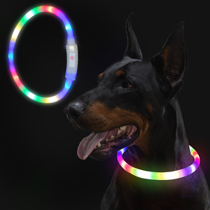 도매 애완 동물 밤 안전 충전식 빛나는 칼라 파라 perro 방수 사용자 정의 개 목걸이 - Product Image 2