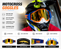 Lunettes de moto tout-terrain personnalisées OEM avec verres miroir pour motocross MX ATV, vente en gros