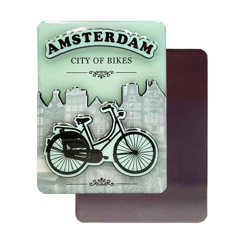 Groothandel Amsterdam Toeristische Epoxy Houtsnijwerk 2 Laag Mdf Custom City Souvenir Koelkast Magneet