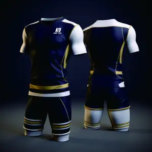 Aibort Venta al por mayor Sublimación personalizada 2024 Ropa de equipo de alta calidad Polo de manga larga y pantalones cortos Uniforme de rugby/