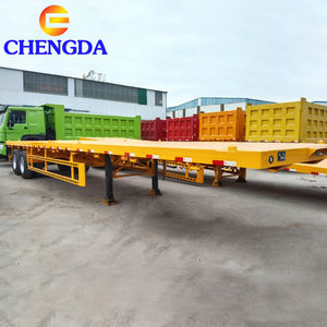 <span class=keywords><strong>Remolque</strong></span> semiplano de <span class=keywords><strong>doble</strong></span> <span class=keywords><strong>eje</strong></span> de 40 pies con material de acero de suspensión Bogie - Product Image 2