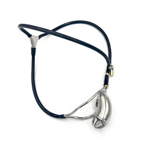 BDSM เข็มขัดจักรพรรดิดำแบบปรับได้เต็มที่,เข็มขัดพรหมจรรย์สเตนเลสสตีลอุปกรณ์ล็อกอวัยวะเพศชายเกมสำหรับผู้ใหญ่ - Product Image 1