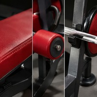 Station de musculation réglable professionnelle pour salle de sport, support de barre robuste avec rouleaux pour les jambes et crochets en J