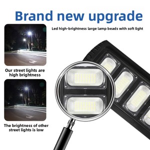 Lampe <span class=keywords><strong>solaire</strong></span> de rue tout-en-un la plus brillante, IP65, noire, la plus brillante, intégrée, 50W, 100W, 200W, 300W, 500W - Product Image 4