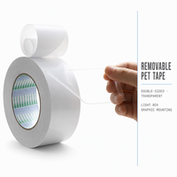 Ruban d'installation transparent en PET, adhésif double face amovible pour caissons lumineux et supports multimédias