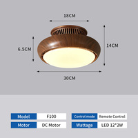 Ventilateur de plafond sans pales avec lumière LED à intensité variable, télécommande, 3 températures de couleur, 6 vitesses