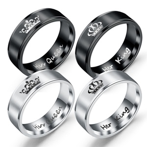 Anillo de Acero Inoxidable con Diseño de Corona de Amor Eterno para Parejas, Rey y Reina, para Mujeres y Hombres - Product Image 4