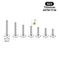 Barre de labret sans filetage en Titane G23 20/18/16G, tige de remplacement pour piercing de lèvre à enfiler, accessoire, cadeau pour fiançailles, fête, mariage