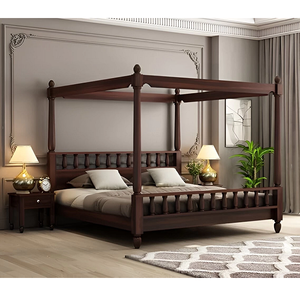 Lit king size en bois de Sheesham Jodhpuri Woods, lit double en bois, lit bébé, meubles - Product Image 1