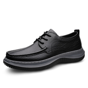 <span class=keywords><strong>Chaussures</strong></span> en cuir décontractées pour hommes, <span class=keywords><strong>grande</strong></span> <span class=keywords><strong>taille</strong></span> 46, cuir véritable, bande souple, semelle respirante, antidérapante, baskets pour hommes - Product Image 1