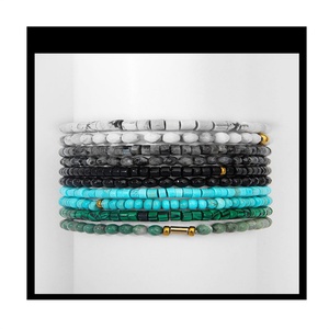 14k Gold Plated Long Lasting Bohemian Layer Stainless Steel <b>Bracelet</b> Natural Stone <b>Beads</b> <b>Bracelets</b> - Product Image 6
