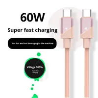 Câble de données tressé en nylon en stock en usine PD charge rapide USB type-c à type-c vente en gros pour tablettes Huawei/Honor/Xiaomi