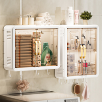 COIZY gratuit tenture murale porte d'aspiration magnétique carré PP matériel pliable salle de bain armoire de rangement maison étagère murale poussière