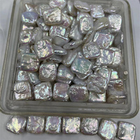 Vente en gros de perles d'eau douce baroques blanches carrées de 10 à 12mm