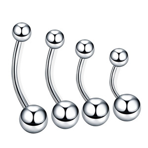 <b>Titanium</b> Navel <b>Stud</b> Double-Ended Ball G23 ASTM F136 Internal External Thread Unisex Piercing Jewelry - Product Image 5