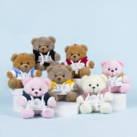 Porte-clés en peluche ours en sweat-shirt, mini ours assis, pendentif décoratif pour sac, cadeau