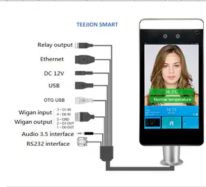 TEEJOIN-detección de fiebre con reconocimiento facial, dispositivo de detección de temperatura corporal con cámara térmica infrarroja, Flir