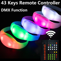Pulsera LED de Silicona con Control Remoto Jumon, 15 Colores, Diseño Luminoso Transparente, Batería Reemplazable, Resistente al Agua, 6-8