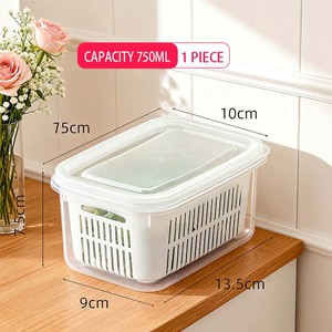 กล่องเก็บของในครัวทันสมัย ฝาปิดแบบมีหูจับ ขนาด 750/1500 มล. ผลิตจากพลาสติก PP เกรดอาหาร เป็นมิตรต่อสิ่งแวดล้อม ดีไซน์แบบโปร่งลายฉลุอเนกประสงค์ - Product Image 4