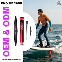 Kit Hydrofoil Carbone PNG V2 1400 avec Mât en Aluminium Rouge pour SUP Foil, Downwind et Wing Foil