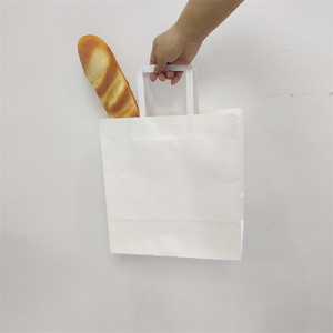 Take Away Paperbag Packaging Black <b>White</b> Clothes <b>Small</b> Shopping Brown Kraft Paper <b>Bags</b> With Handles - Product Image 5