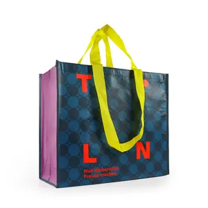 Customized Logo Printed Non-Woven RPET Shopping Bag Easy Carry Foldable Recyclable for Packaging and Eco-Friendly Use