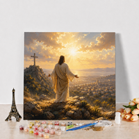 Y-038 Kit de peinture par numéros DIY Jésus-Christ, toile de peinture à l'huile religieuse chrétienne, décoration murale pour la maison, cadeau pour adultes