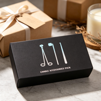 Kit d'entretien de bougies 3-en-1 en gros : Coupe-mèche, Éteignoir et Outil de trempage de mèche en acier inoxydable – Coffret cadeau pour marques de détail