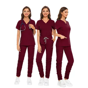 New Style Scrub Suit lavabile Women Scrub Set uniformi mediche Vietnam Clinical Fashion Scrubs Set Zipper Navy e White