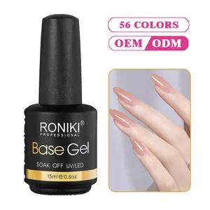 Vernis à ongles gel nude RONIKI sans marque privée avec logo personnalisé vente en gros de gel de couleur en caoutchouc