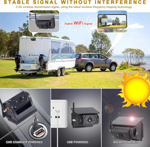 Mới Nhất Di Động Wifi Năng Lượng Mặt Trời Powered Không Dây Xe Phía Sau Xem Xếp Ngược Máy Ảnh Không Thấm Nước Nam Châm Được Xây Dựng Trong Ứng Dụng Pin Tương Thích Cho - Product Image 3