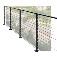 Balustrade en fil d'acier texturé DF à prix de gros pour terrasse, garde-corps à câbles noir