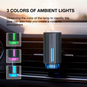 Car Vent Clip <b>Diffuser</b> 10ml <b>LED</b> Ambient Light Portable Plastic Aroma <b>Diffuser</b> for Vehicle Use - Product Image 1