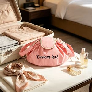 Bolsa de Maquillaje Personalizada con Cordón, Plegable, de Gran Capacidad, Organizador de Cosméticos y Artículos de Aseo para Mujer - Product Image 2