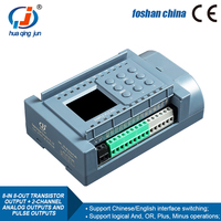 Huaqingjun 8-in 8-out Salida de transistor PLC 2AO 0-20mA Salidas de pulso Controlador lógico programable analógico para motores paso a paso