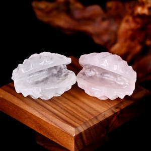 Wholesale Natural Crystal <strong>Shell</strong> <strong>Ornaments</strong> Rose Quartz Stone Hand Carved Crystal Sea <strong>Shell</strong> for Decoration - Product Image 2